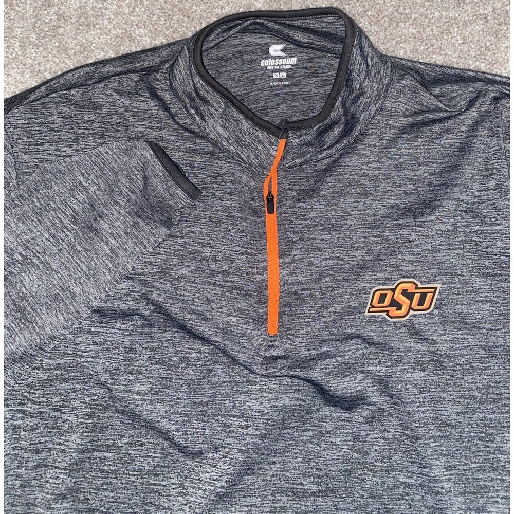 Oklahoma State Cowboys Mens 1/4 Pullover Windbreaker Jacket Size XL Gray NCAA